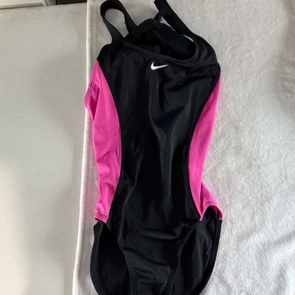 Nike Racerback One-Piece Swimsuit Black Pink Size S